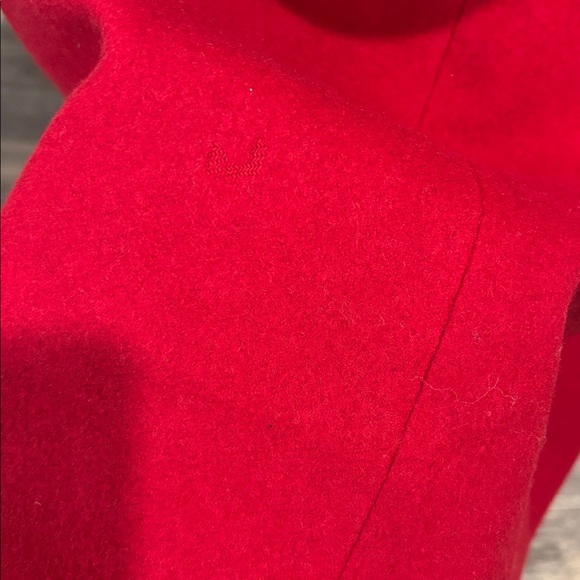 Donnybrook red and black 100% wool coat with genuine fur trim hood size 12 - Picture 7 of 16